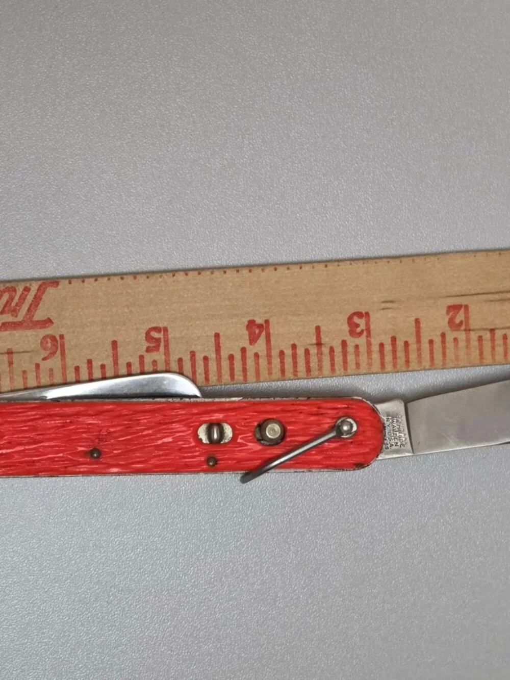 vintage schrade walden mc1 military orange folding knife usa